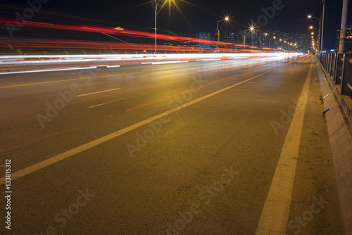 Long exposure of free-way at night