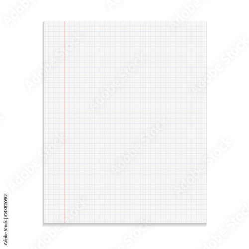 Realistic template notepad with spiral. Blank cover design. School business diary. Office stationery notebook on white background