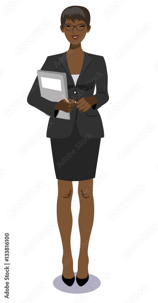 Vector illustration of a business woman standing Stock Vector | Adobe Stock
