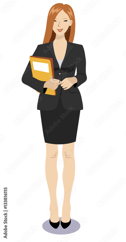 Vector illustration of a business woman standing Vector illustration of a business woman standing