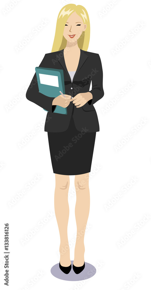 Vector illustration of a business woman standing Vector illustration of a business woman standing