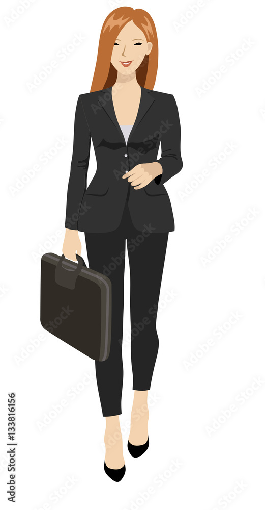 Vector illustration of a business woman standing Vector illustration of a business woman standing