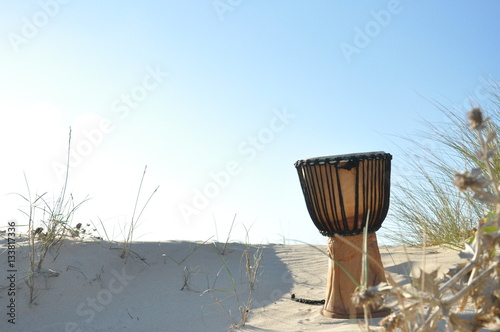 Djembe in a beach dune