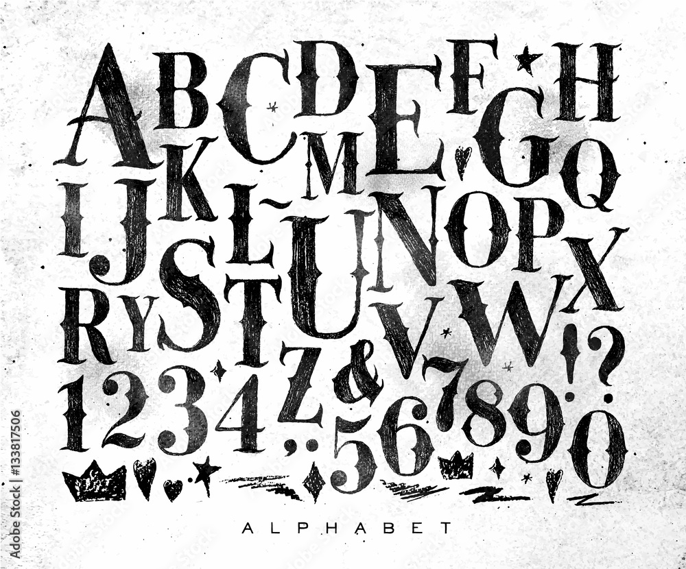 Vintage gothic alphabet