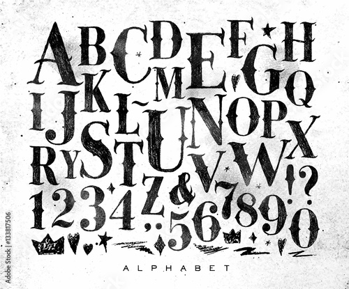 Vintage gothic alphabet
