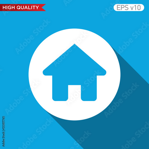 Colored icon or button of home or house symbol with background