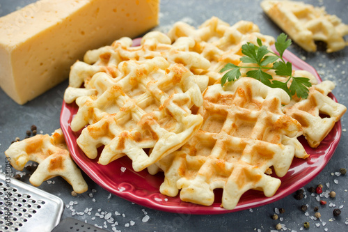 Cheese waffle , snack thick waffles