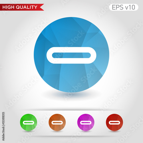 Colored icon or button of minus symbol with background
