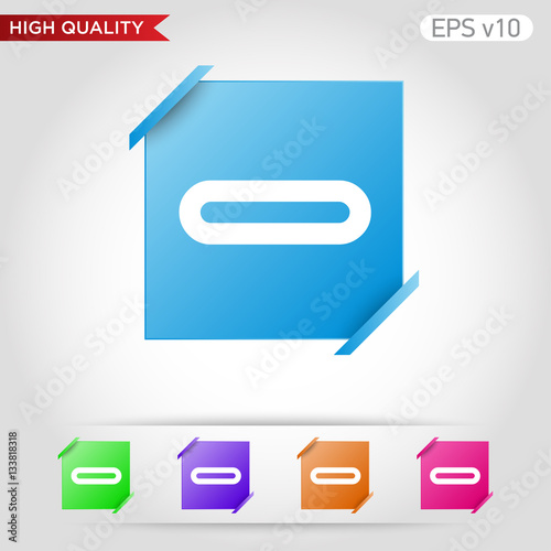 Colored icon or button of minus symbol with background