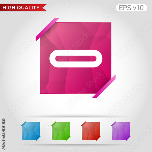 Colored icon or button of minus symbol with background