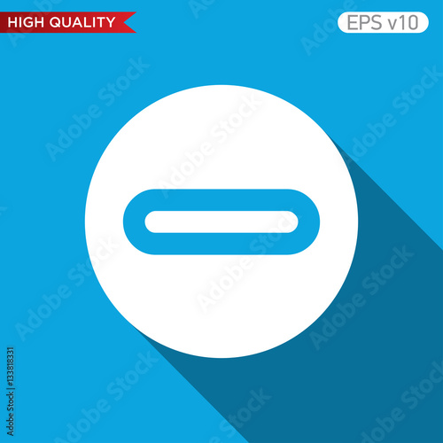 Colored icon or button of minus symbol with background