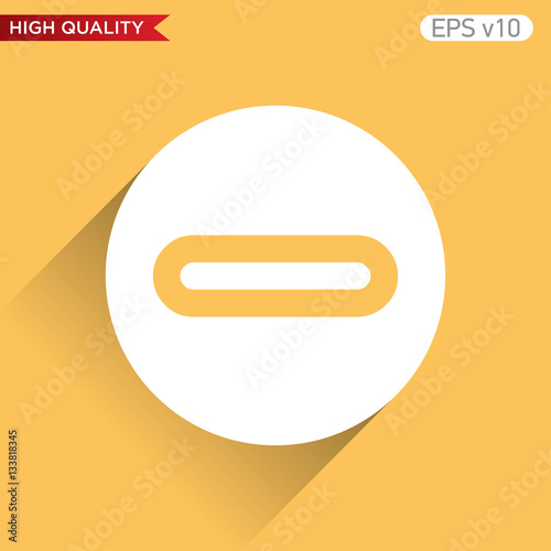 Colored icon or button of minus symbol with background