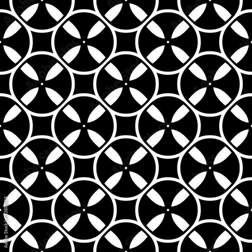 Vector monochrome seamless pattern. Simple black   white repeat geometric texture. Illustration of tapes  spools. Abstract dark endless background  repeating tiles. Design for decor  prints  textile