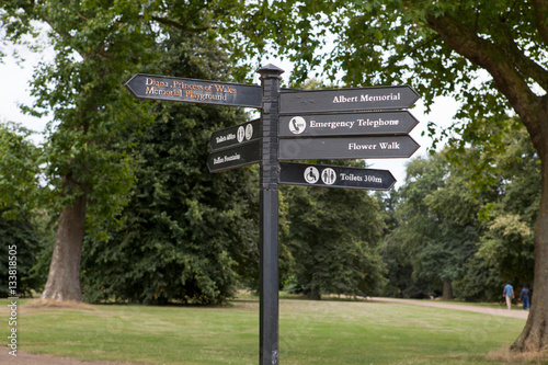 Wegweiser im Hyde Park, London