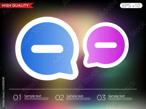 Colored icon or button of minus symbol with background