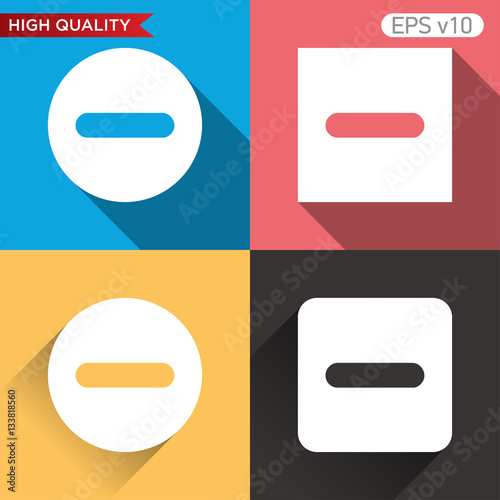 Colored icon or button of minus symbol with background