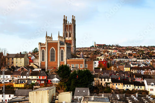 Cork, Ireland. Aerial view of Cathedral