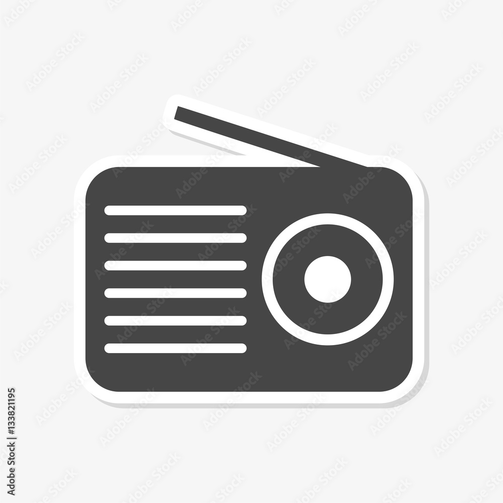 Radio Icon Flat Graphic Design - vector Illustration sticker Radio Icon Flat Graphic Design - vector Illustration sticker