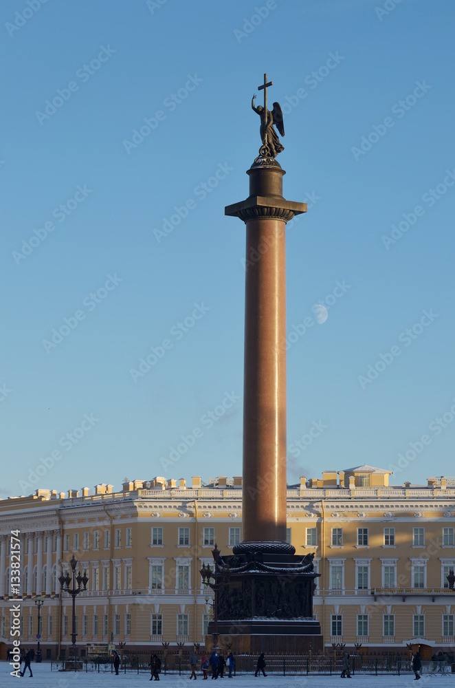 The Alexander column in the centre of the city.