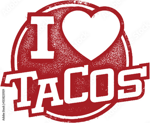 I Love Tacos Rubber Stamp