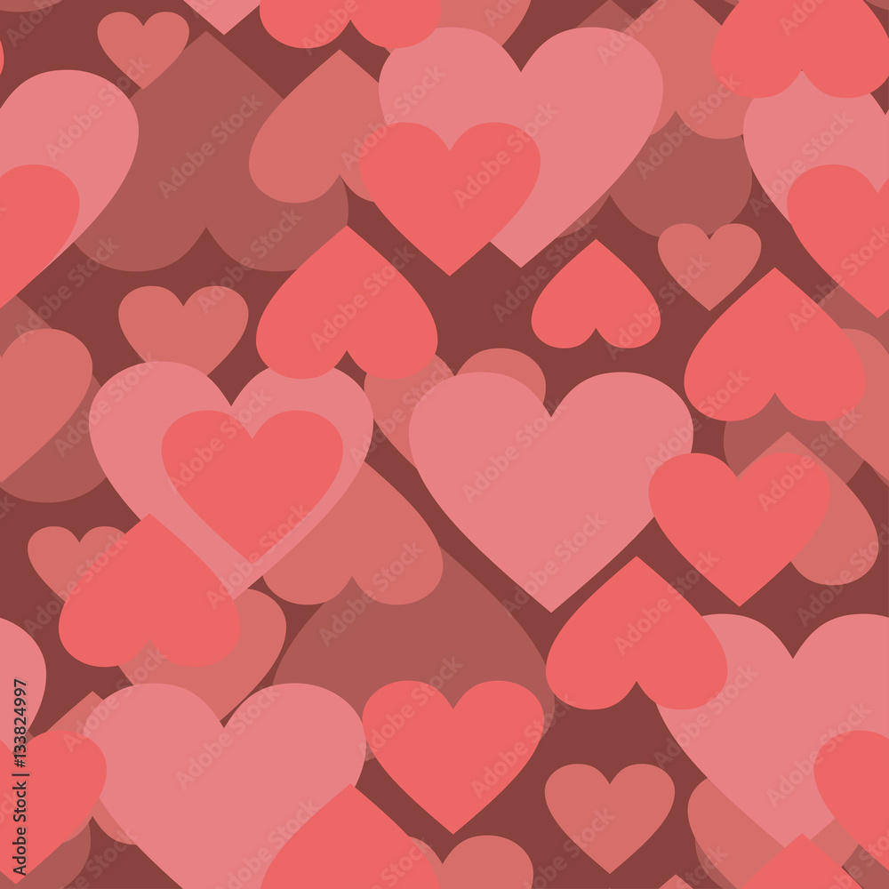 Heart seamless pattern. Simply valentine background. Vector.