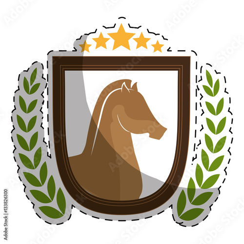 horse equine emblem image vector illustration design