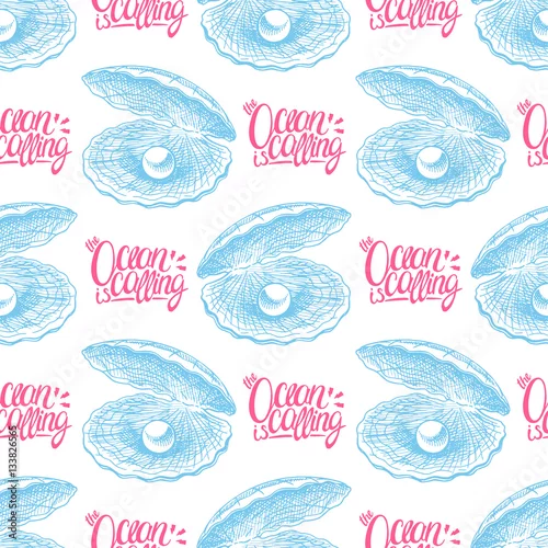 Tapety bezszwowe muszle z perłami