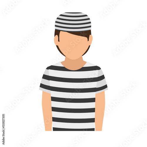prisoner avatar character icon vector illustration design