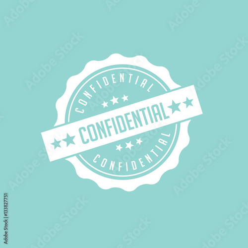 Flat design confidential stamp, symbol, icon.  EPS 10 vector.