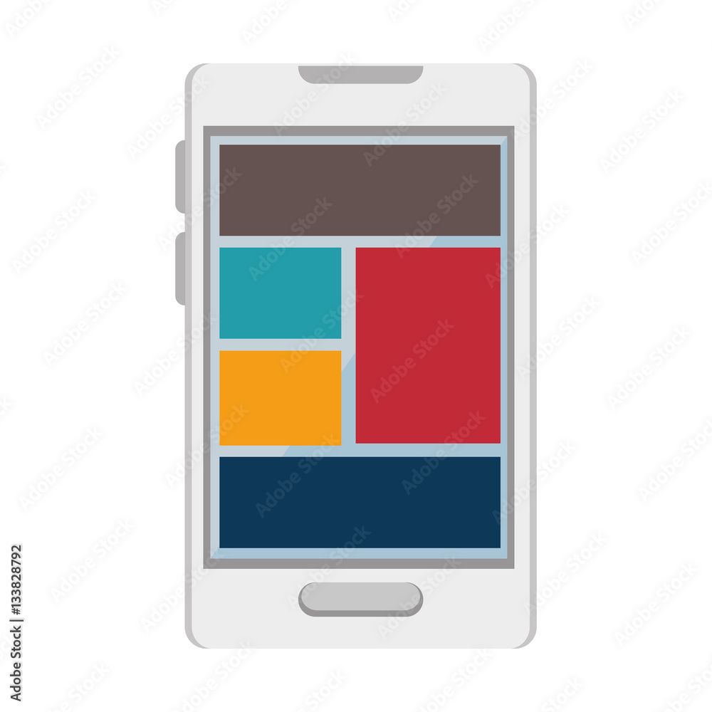 smartphone device with statistics graphic vector illustration design smartphone device with statistics graphic vector illustration design