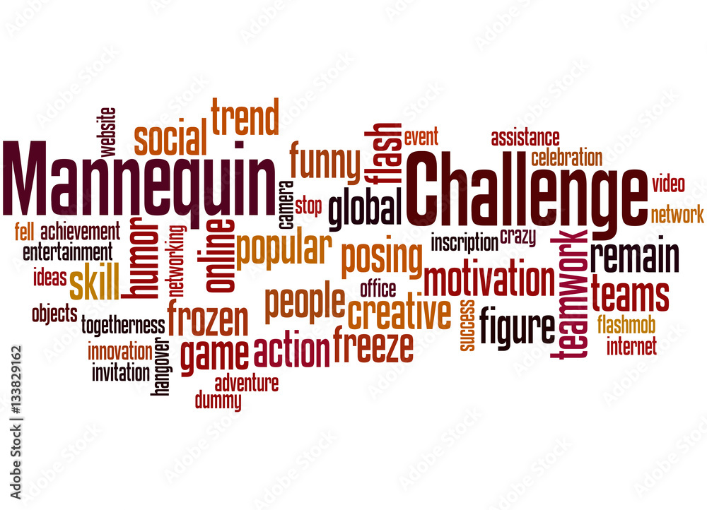 Mannequin challenge, word cloud concept