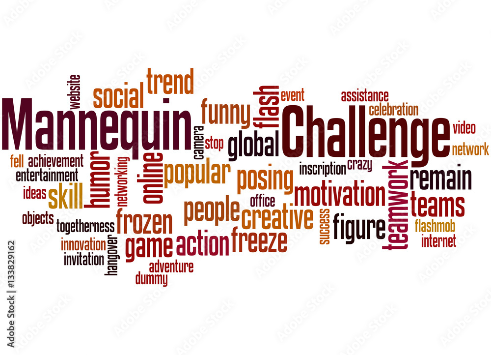 Mannequin challenge, word cloud concept Mannequin challenge, word cloud concept