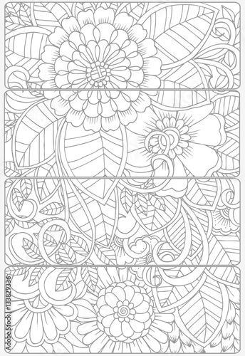 Vector set of decorative monochrome bookmarks