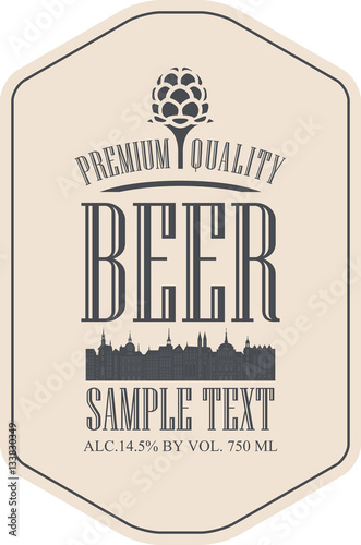 label beer with the old town and the malt