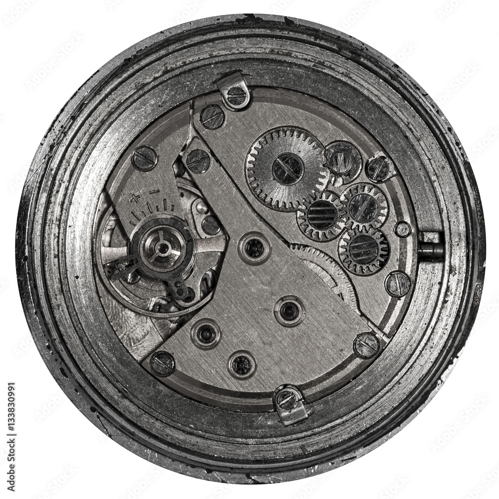 clockwork old mechanical USSR watch, high resolution and detail