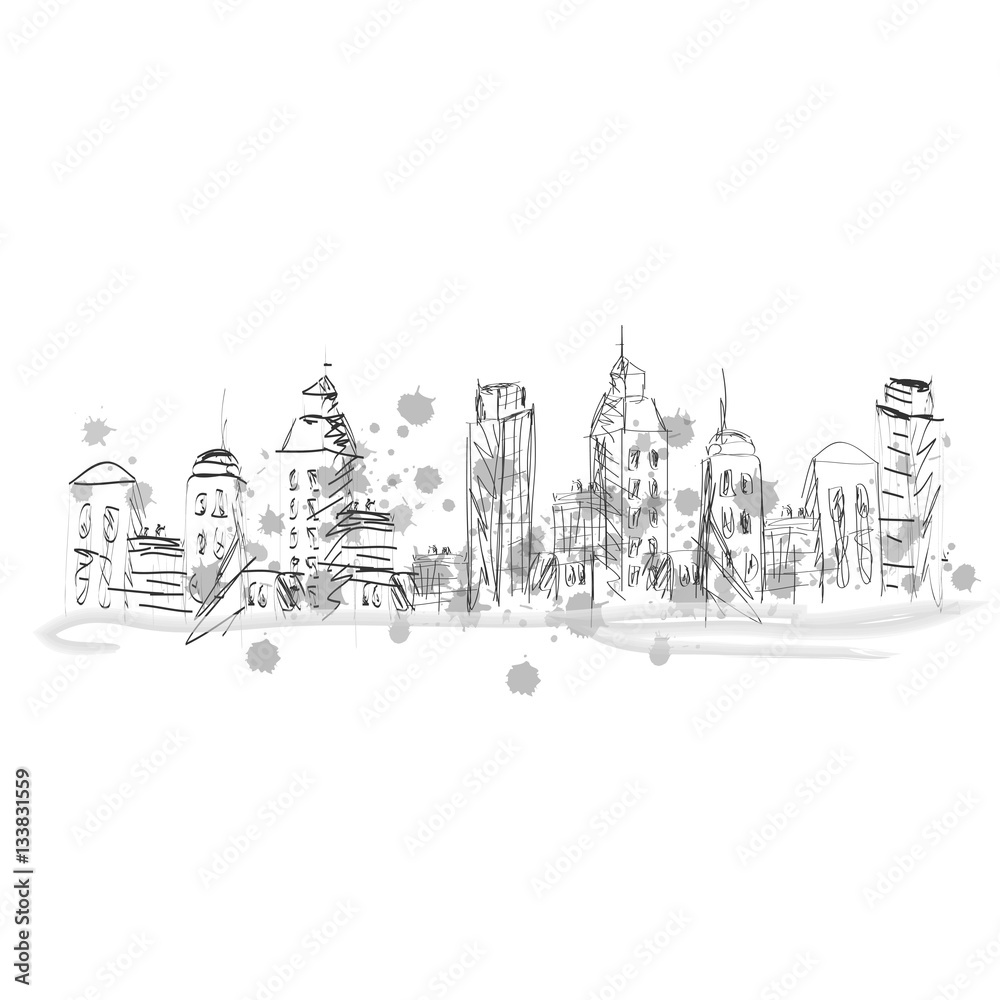 Naklejka premium city sketch