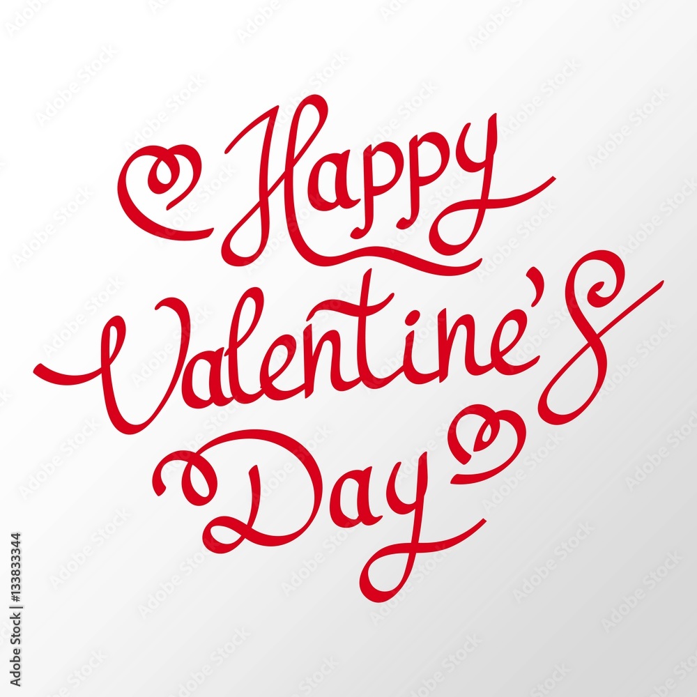 Happy Valentines Day Hand Drawing Vector Lettering design. Abstract background. Vector illustration.