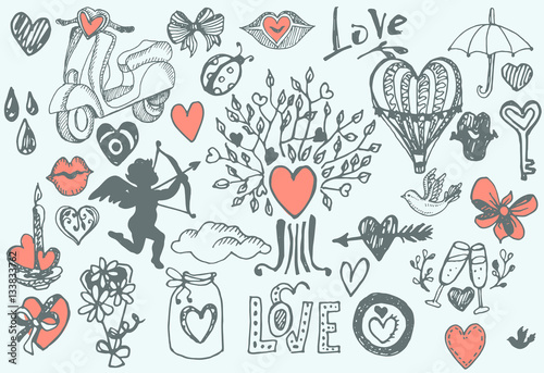 valentine's day design elements.