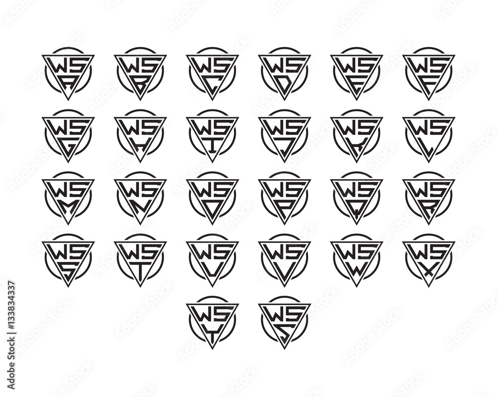initial letter logo circle triangle set