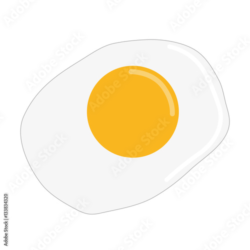fried egg icon over white background. colorful design. vector illustration