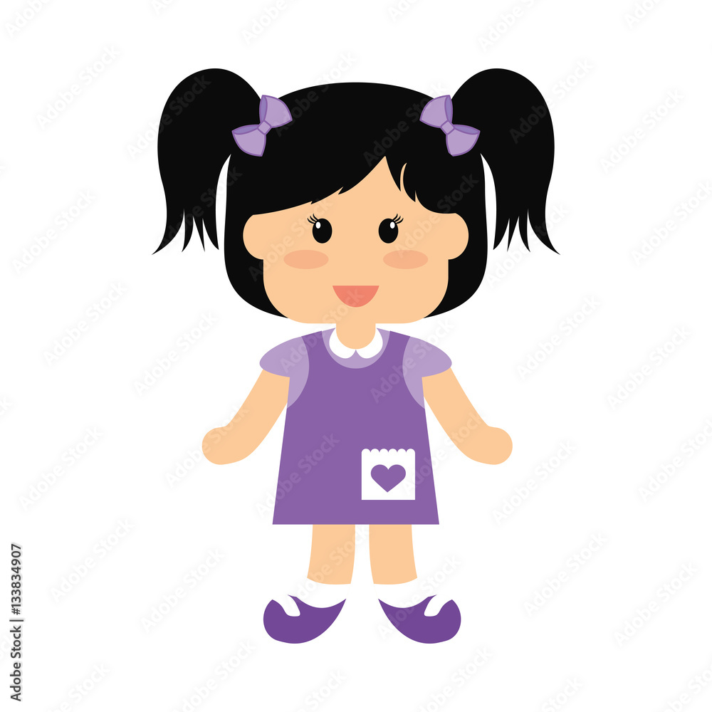 cute girl icon over white background. colorful design. vector illustration cute girl icon over white background. colorful design. vector illustration