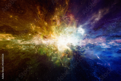 Fototapeta Naklejka Na Ścianę i Meble -  Amazing astronomical scientific background with glowing nebula and stars