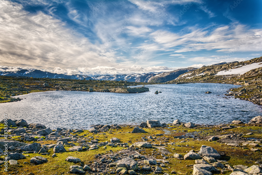 custom made wallpaper toronto digitalView on the lake from the road Trolltunga, Norway