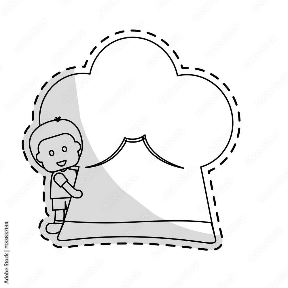 chef hat and boy icon around over white background. vector illustration chef hat and boy icon around over white background. vector illustration
