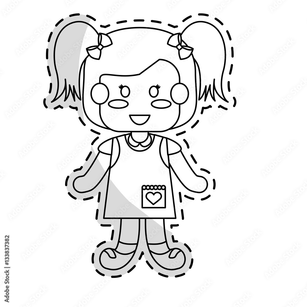 cute girl icon over white background. vector illustration cute girl icon over white background. vector illustration