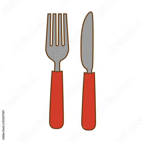 fork and knife over white background. vector illustration