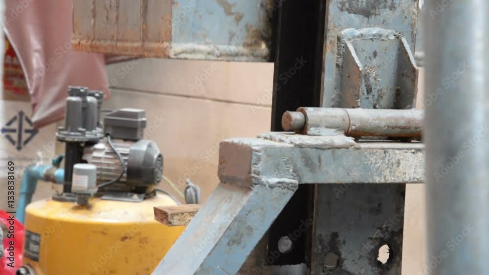 people control mechanical piling Small people control mechanical piling Small