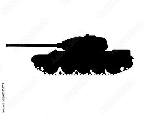 silhouette of a military tank