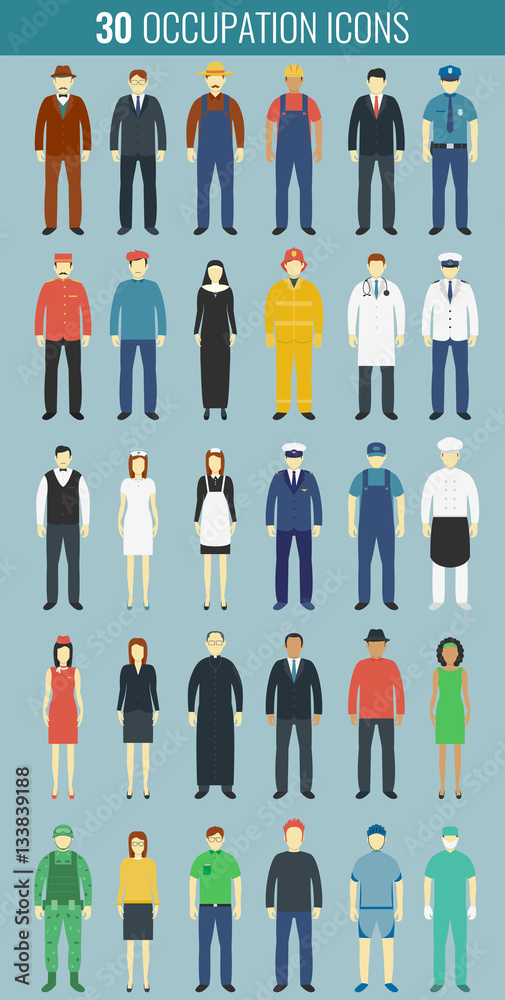 Profession People set. People avatar icons. Vector Profession People set. People avatar icons. Vector