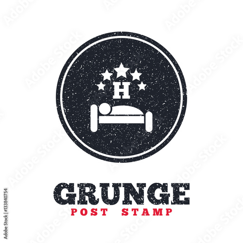 Five star Hotel sign icon. Rest place.